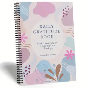 1Pcs 30-Day Gratitude Journal | Spiral-bound Notebook with Embossed Design for Mindfulness and Positive Emotion Tracking | Recommended by Therapists for Adult Mental Health