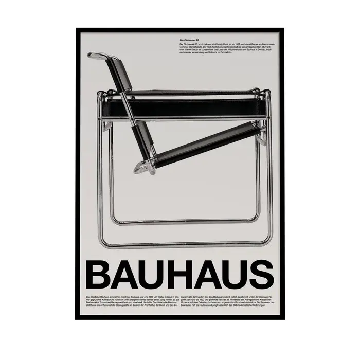 Original Bauhaus Chairs Poster | Bauhaus Exhibition Poster | Bauhaus Wall Art | Iconic Mid-Century Chairs Poster | Furniture Bauhaus Design