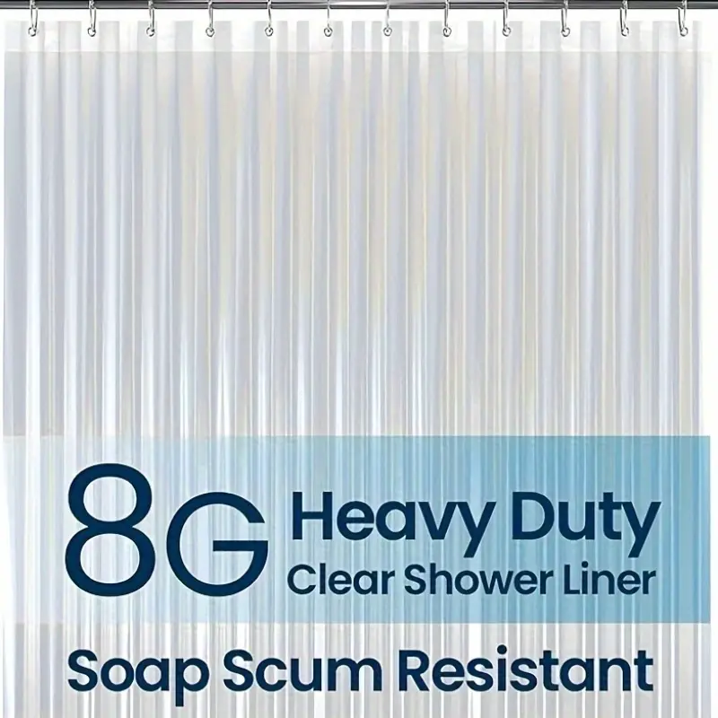 Bathroom Shower Curtain Plastic Shower Curtain Premium PEVA With Rust Proof Grommets Clear 8G Bathroom Accessories 72x72.
