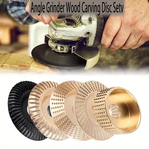 5PCS Angle Grinder Wood Carving Disc Set, 4 and 4 1/2 Angle Grinder Attachments with 5/8 inch Arbor, Grinding Wheel Shaping Disc for Wood Rubber Plastic Cutting, Cutting Wheel, Car Repair Tool