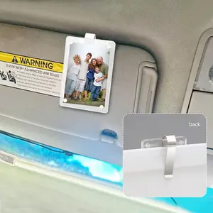 【DIY Car Photo Frame Clip】Personalized Acrylic Car Sun Visor Photo Frame Clip, Unique Gift for Couples, Wallet Photo Holder, Stylish Automotive Accessory, Car Accessories