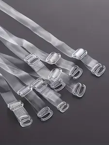 12pcs transparent bra straps, 6 pairs of invisible anti-slip adjustable strapless bra straps, Clear Strap