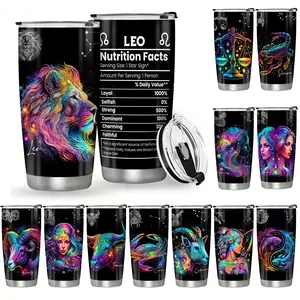 20oz Stainless Steel Zodiac Tumbler - Personalized Constellation Coffee Cup, Leak Proof, Double Wall Vacuum Insulated, BPA Free Lid, Astrology Tumbler with Horoscope Designs - Ideal for Climbing & Outdoor,