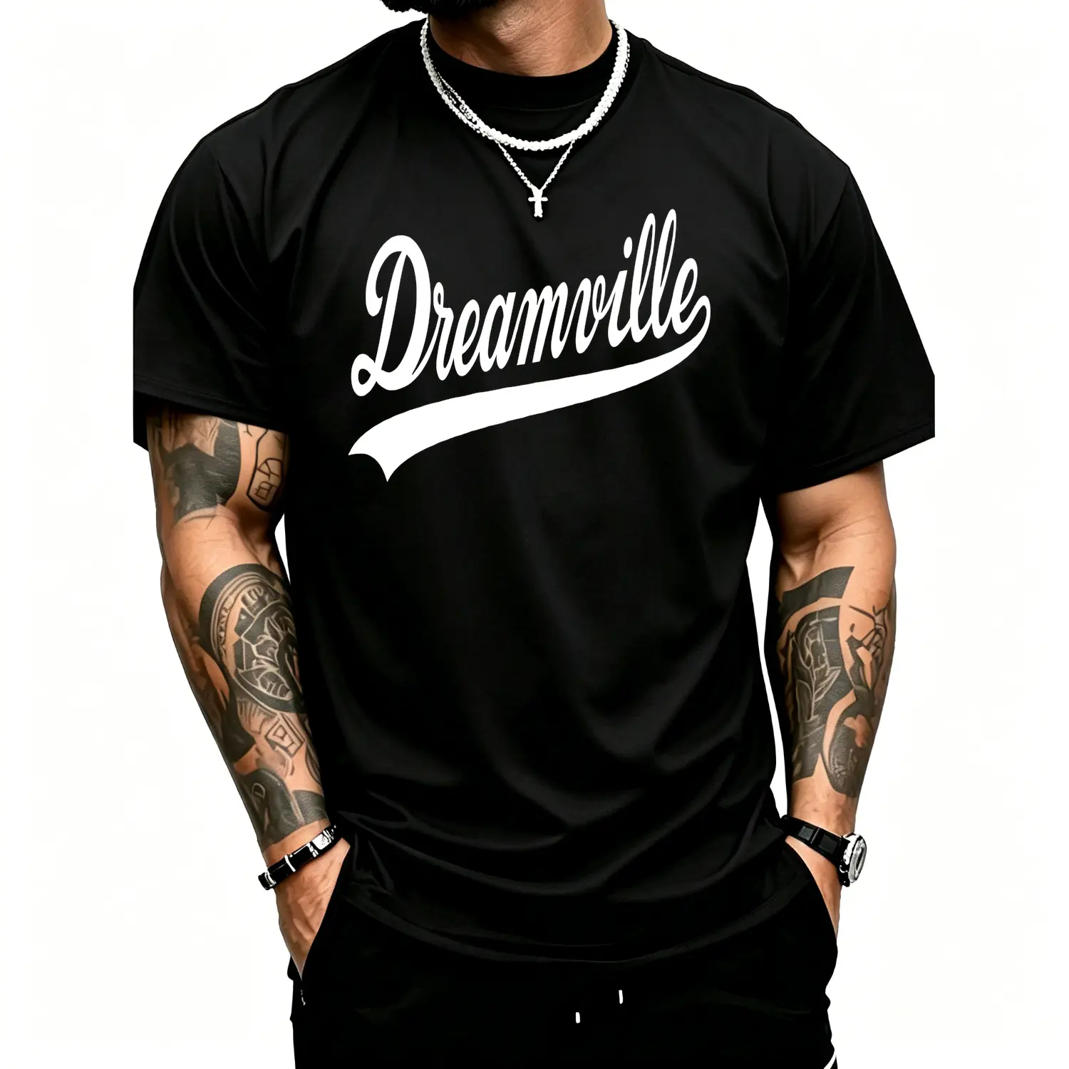 Men's Dreamville J Cole Urban Graphic Round Neck Short Sleeve Tee - Breathable Cotton, Vintage Inspired, Oversized/Slim/Relaxed Fit, Premium Durable Soft Fabric, Hip Hop Streetwear, Music Festival Daily Wear, All Seasons