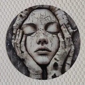 Tree Trunk Face Sculpture Design Wall Hanger, Exquisite Metal Tree Wall Art, Decorative Wall Decor for Home Living Room Bedroom, Hanging, Rustic Metal Decor, Shabby Chic Design