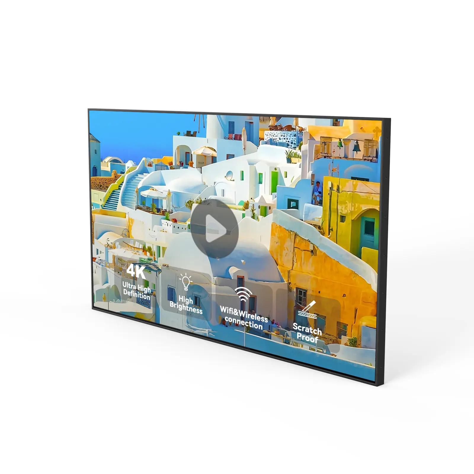 Canlarriz 50-inch Semi-Outdoor 4K UHD Smart TV, 2500 Nits High Brightness, Anti-Glare Display Commercial-Grade , Ideal for Coffee Shop, Patios, Cafés, Restaurants, and Retail Spaces.