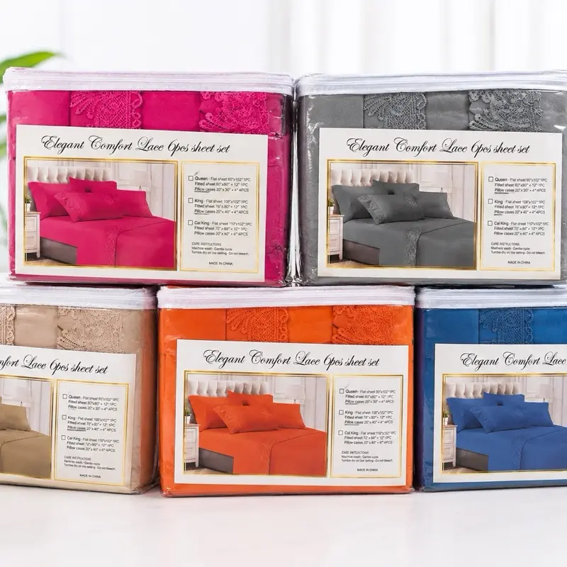 6-pack Luxury 6PCS Bed Sheet Set | Ultra Soft | Queen & King Size | Elegant Home Bedding Collection ️