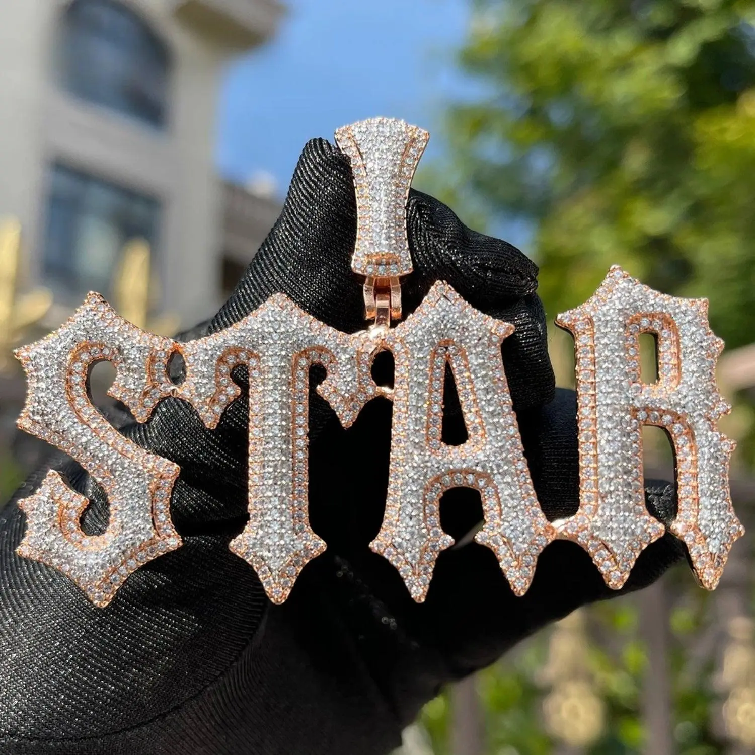 Bubble Letter Customized Name Necklace