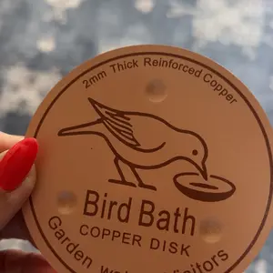 Copper Bird Bath Basin, Reinforced, 4 Inch Size, Triangle Support Design, Stability, Durability, Easy Cleaning, Bathing, Grooming, Suitable for Outdoor Garden Birds Baths and Ponds, Outdoor Spaces, Year-Round Water Purification, Garden Visitors