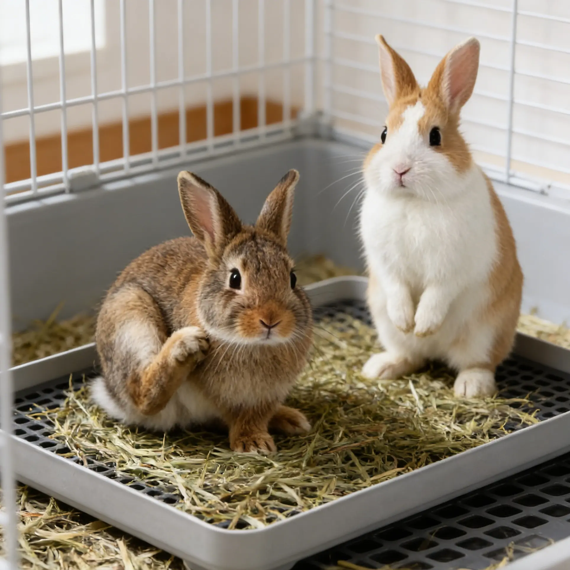 1pc Double-Layered Anti-Tilt Perforated Drainable Litter Box, Litter Tray For Hamsters And Rabbits With Mesh Design, Detachable And Washable Small Pet Toilet Suitable For Small Animals (Not Suitable For Large Rabbits)