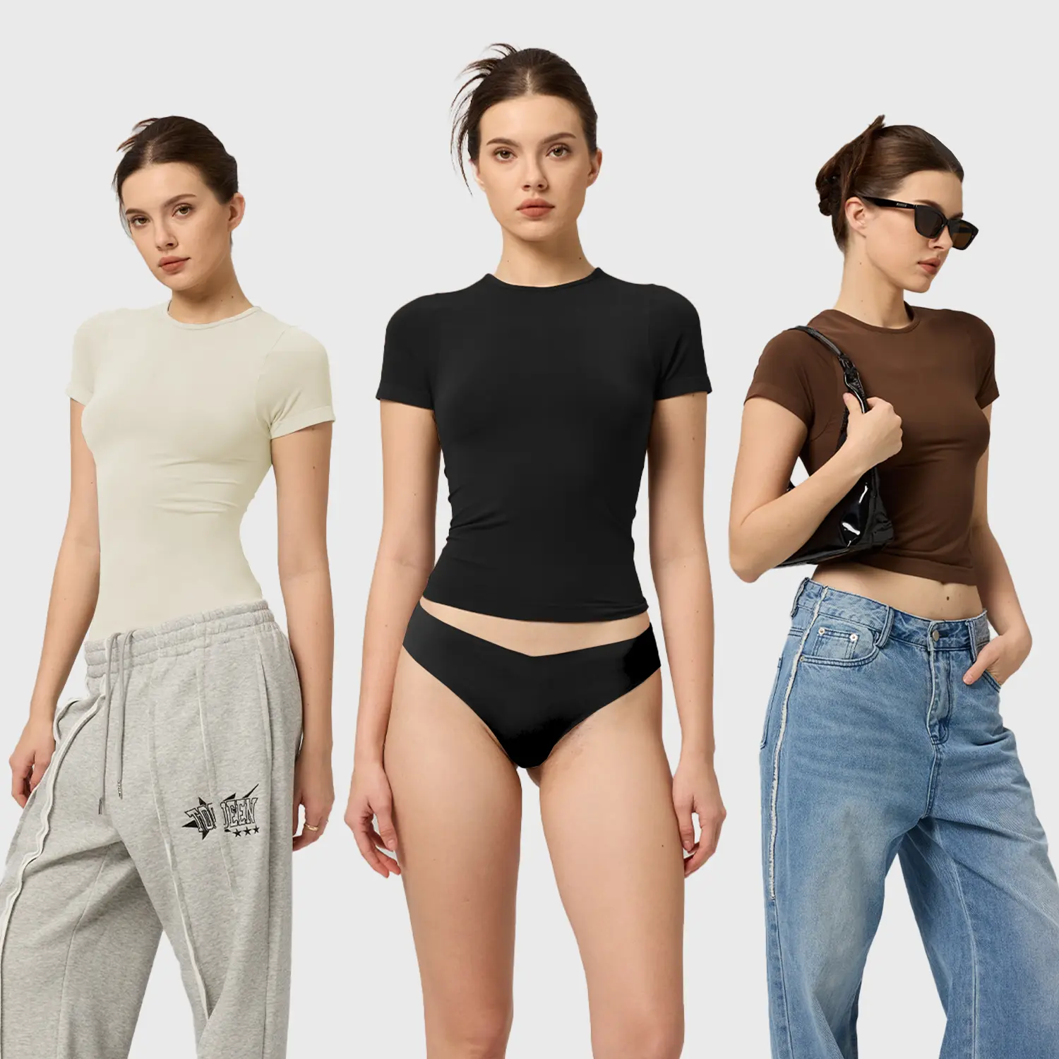 2/4 Pack Women's Seamless Trendy Workout T-Shirts, Soft Crew Neck Short Sleeve Activewear Top for Summer Lightweight/Gym/Yoga/Running Outfits High Stretch Sporty Athletic Tee,back to school,back to school shopping