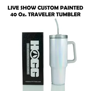 #9 - Mishy Lee LIVE SALE Custom Painted Stainless Steel Traveler Tumbler - 40 Oz