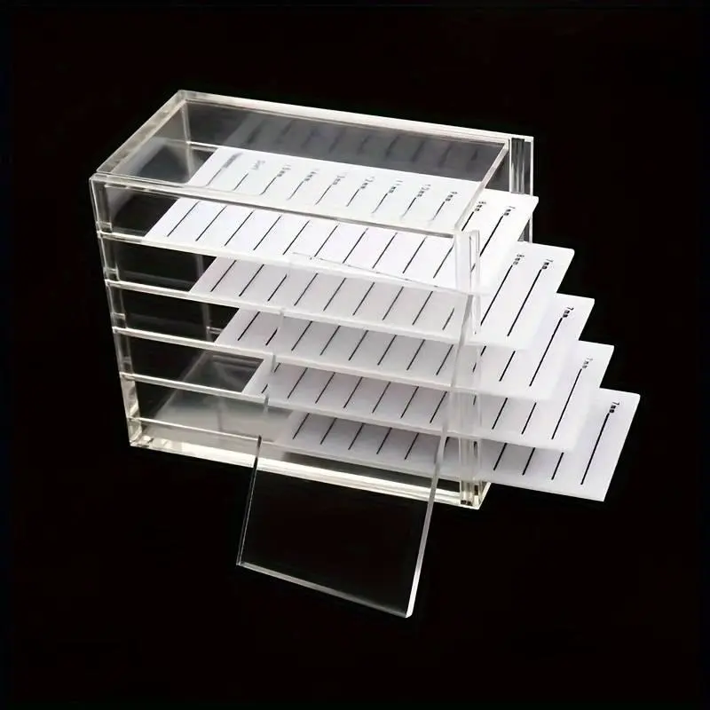 Acrylic Pallet Lash Holder with 5 Lash Tiles - Space-Saving False Eyelash Organiser Racks