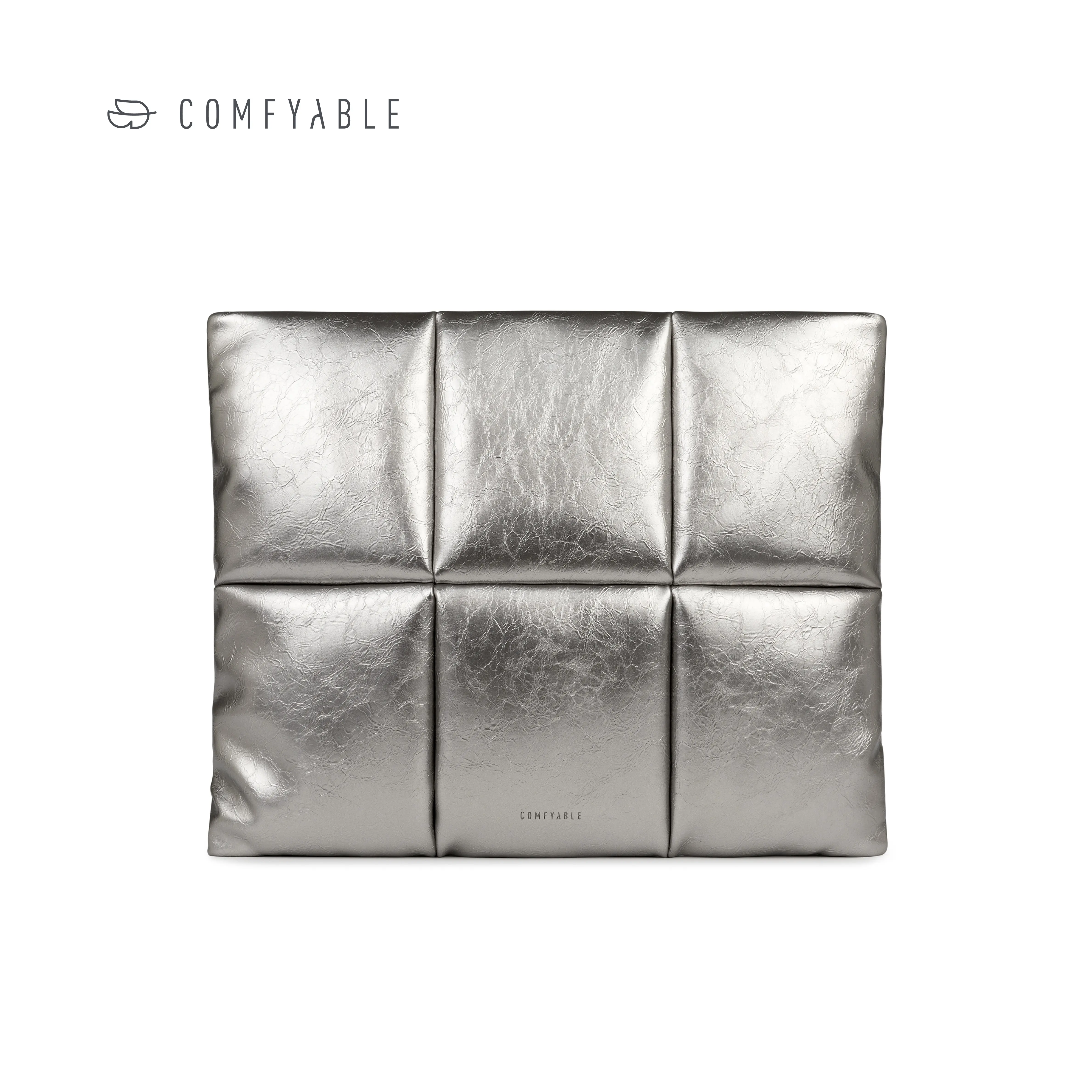 Comfyable Puffy Laptop Sleeve 13 14 Inch, Silver Puffer Laptop Carrying Case, Pillow Case Compatible with MacBook Air M4, MacBook Pro M5 M4 Pro/Max, MacBook Neo A18