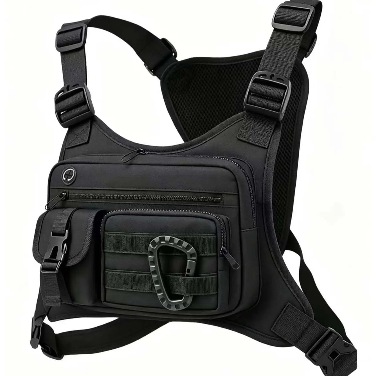 Outdoor Running Chest Bag, Nylon Sports Backpack, Men's Street Style, All Seasons, Universal Sports Type, Plain Surface Design, Active, Training, Accessories, Gear