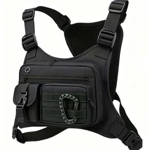 Outdoor Tactical Chest Bag for Men, Running Sports Chest Pack, Front Pouch for Hiking & Travel, Durable & Lightweight Design
