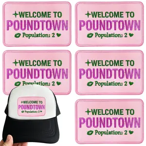 CY 5PCS Iron on Patches Tucker Hats Funny Phrase Embroidered Appliques DIY Accessories for Clothing Bags Jackets Jeans Backpacks