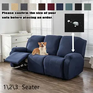 Elastic Electric Recliner Sofa Cover, Soft Skin-Friendly Fabric, Washable Sofa Slipcover, Stain-Resistant, Pet-Proof, with Side Pockets, Stretch Sofa Cover