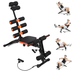 6-in-1 Adjustable Ab Workout Bench for Home Gym – Multi-Functional Sit Up Exercise Chair with Leg Extension, 360° Twisting Seat & Resistance Pedals – Core, Abs, Arms, Legs & Glutes Training Equipment