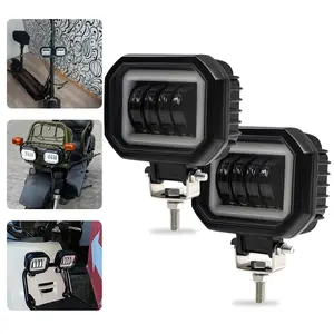 40w LED Motorcycle Spot Light, Car Off-Road Angel Eye Ring, Modified Headlight, External Work Fog Lamp, Motorcycle Headlights, Auxiliary Lights, Front Led Light, High Brightness, Durable Design