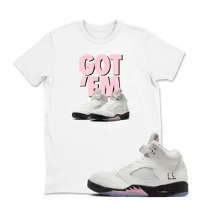 AJ 5 Medium Soft Pink 35th Anniversary Shirt, Pink Shirt, Shirt To Match AJ 5 Soft Pink, 100% Cotton, Unisex Top, Classic Fit Casual Short Sleeve Tee
