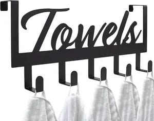 KIBAGA Aesthetic over the Door Towel Rack for Your Bathroom – Space Saving and Convenient Towel Holder with Sturdy Hooks – the Perfect Addition to Your Bathroom Decor