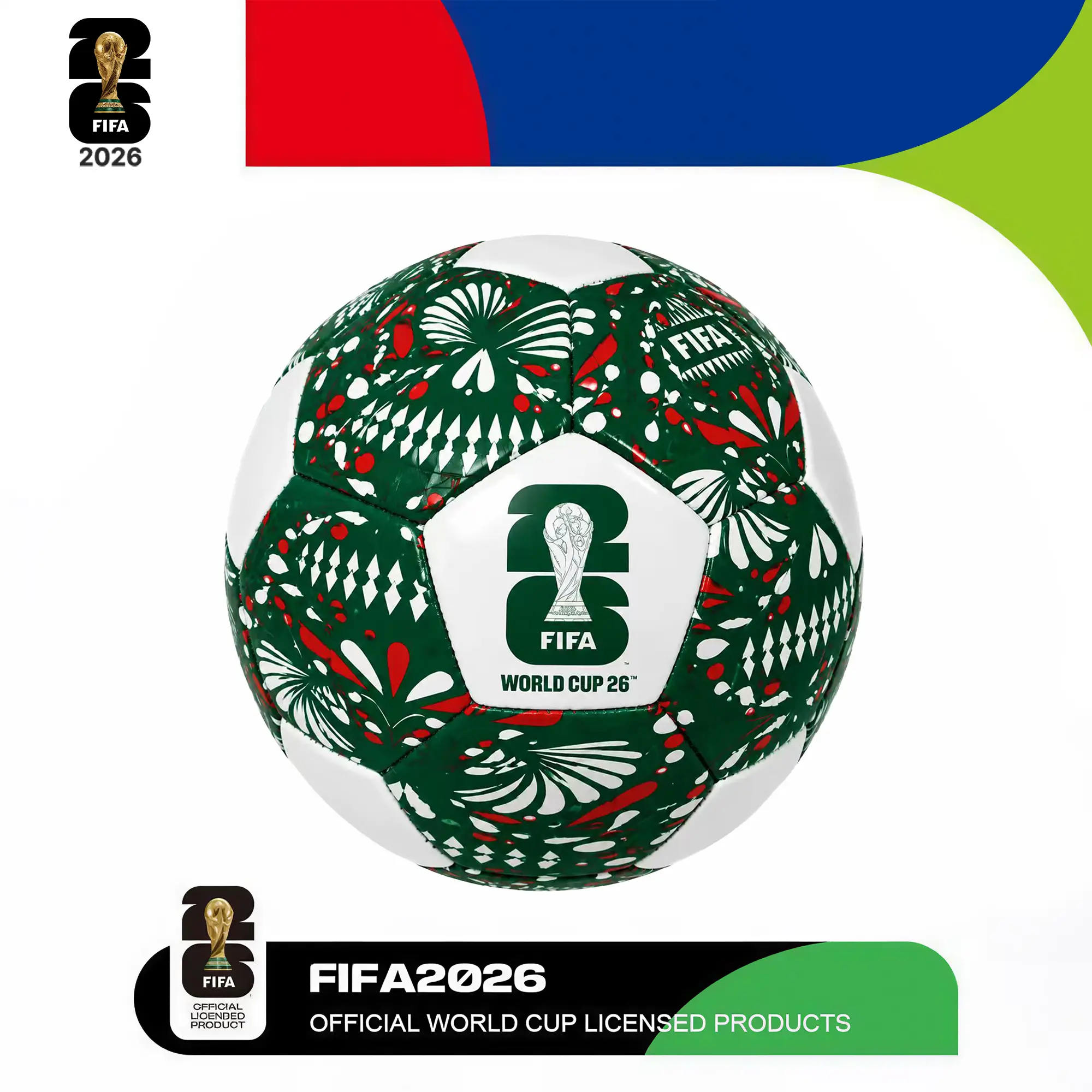 Official Mexico Soccer Ball FIFA World Cup Ball ,  football training ball,Unisex MLS Soccer Ball, All-Weather, Football Balls, Soccer, Friendly Play, Mexico Theme