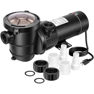 VIVOHOME 1.5 HP 5400 GPH Energy-Saving Above Ground Swimming Pool Pump, 115V 1.5 THP Upgrade Stainless lron Motor Shaft with Strainer Basket, ETL & DOE Certified