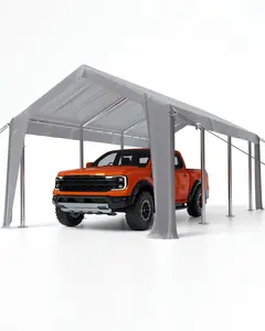 GARVEE 10'x20' Waterproof & UV-resistant carport Replacement Canopy Cover -220G PE Fabric - Gray  (Cover Only, Frame Not Included)