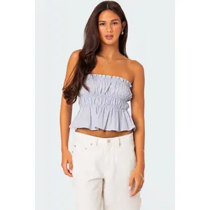 Katherine Linen Look Scrunch Top