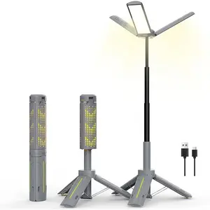 40" Telescopic Camping Light with Stand, 8000mAh Rechargeable LED Work Light & Camp Lantern, 1000LM Portable Tripod Lamp, 20H Runtime for Power Outages, Survival Gear and Camping Essentials