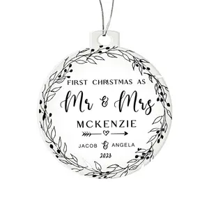 Personalised First Christmas as Mr & Mrs, First Christmas Married, 1st Christmas Married Bauble, Mr and Mrs Keepsake Gift Decoration