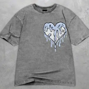 5 Wolf Grey 5s Light Graphite Washed Shirt, Color Dripping Heart, Shirts Match Sneakers OTR