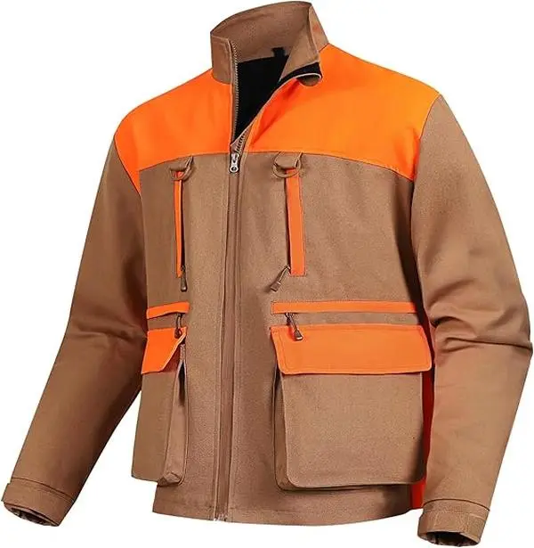 NEW VIEW Men's Upland Hunting Jacket 3.0, Blaze Orange Bird Hunting Coat with Game Pouch, 9-Pocket Field Jacket