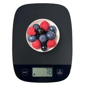 Digital Kitchen Food Scale Black Ultra Slim 0.1oz Accurate Smart Tare Baking Coffee Keto Meal Prep