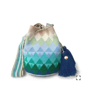 Shades of Blue 💙✨ Medium Wayuu Bag 1T