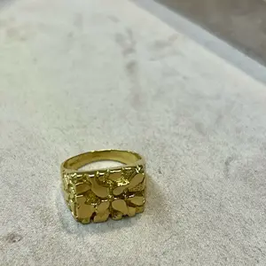 14K Gold Nugget Ring for Men , Size : 10