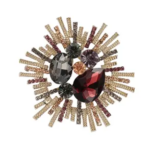 Retro Chic Crystal Embellished Pin Multi Purpose Brooch For Bags And Clothing