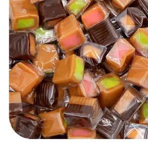 Caramel Cubes Candy Mix  2 Pound Bulk (About 150 Count)  Filled Creamy Caramels Individually Wrapped  Vanilla, Chocolate, Apple, Strawberry  Assorted Chews