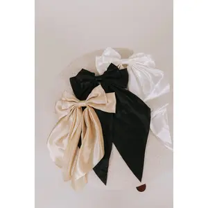 Elevate Your Style Bow - 3 Shades Big Silk Bows in Gold Black & White for Playful Outfits