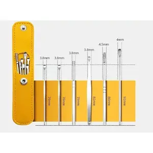 Home Essential Keychain Ear Pick Tool Set - 6-Piece Essential for Removing Earwax - Suitable for Adults & Children - Includes Leather Case