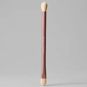 SKINN Cosmetics Dual-Ended Eyeshadow Brush for Precise & Diffused Looks with Flat & Dome-Shaped Bristles for Cut Crease & Smooth Application