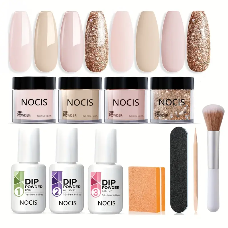 Glitter Nail Art Gel Powder Set, 1 Set Nail Art Gel Powder, DIY Cosmetic Nail Art Kit, Professional Nail Art Gel Powder Nail Art Beauty Kit for Women