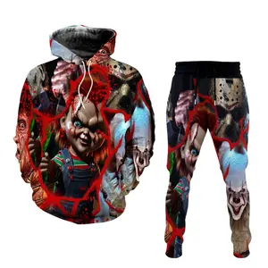 Halloween Chucky Horror Movie Hoodie Joggers Sets