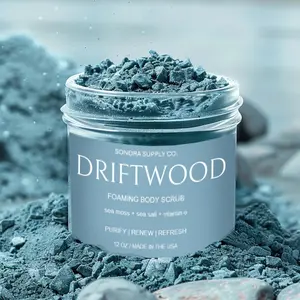 Men's Body Scrub -DRIFTWOOD Sea Moss + Sea Salt Men Body Scrub for Men