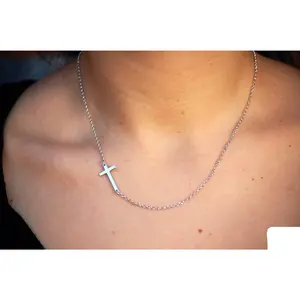 Sideways Layering Cross Necklace by Malibu Vibes Jewelry