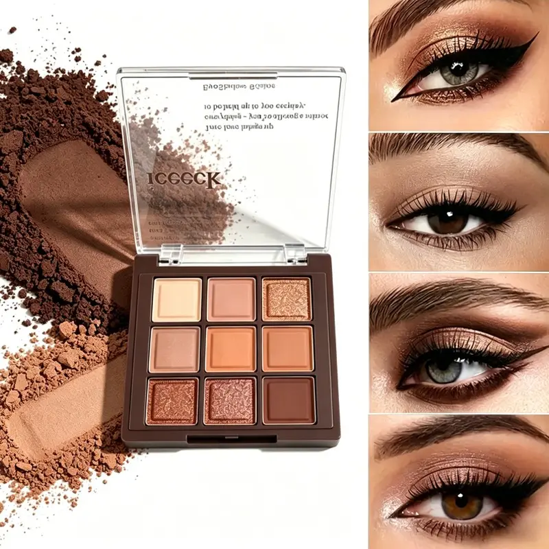 Autumn Caramel Brown Cosmetic Eyeshadow Palette Shimmer Matte Eyeshadows Rich Warm Tones Buildable Color Payoff For Deep Cozy Eye Makeup Looks Easy for Beginners