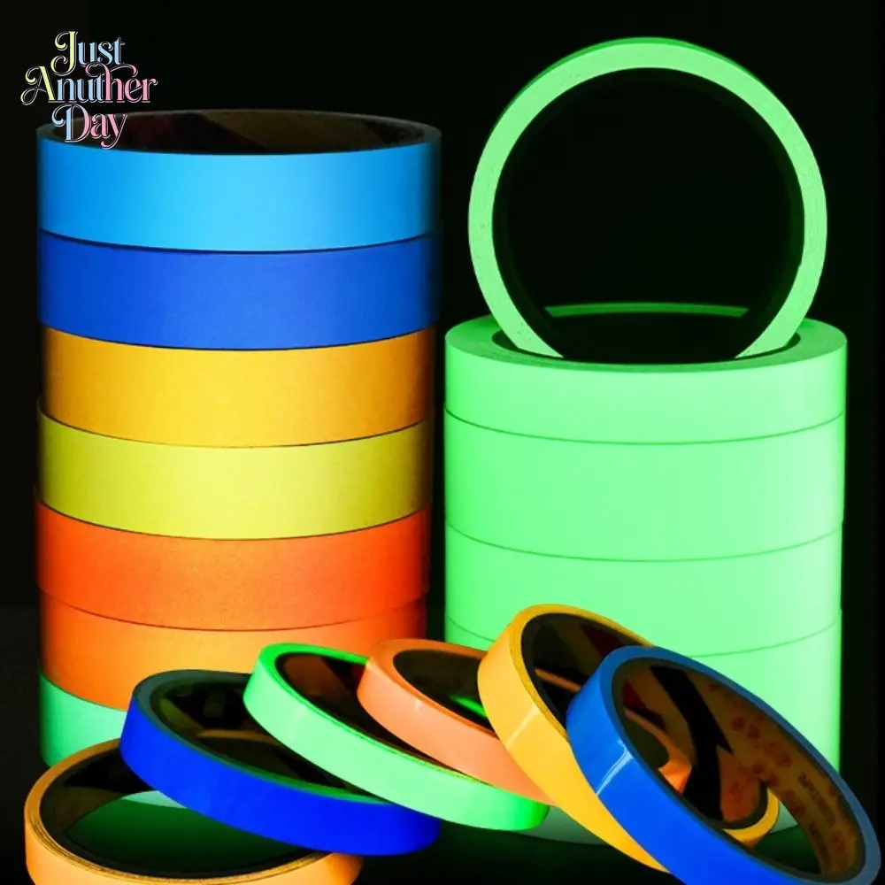 2cm x 5m PET Luminous Tape, Rechargeable Glow-in-the-Dark Fluorescent Strips for Stairs, DIY Crafts & Stage Decoration