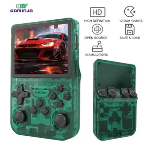 YLW GAMINJA ANS11 Portable Retro Handheld Gaming Console with 3.5-inch HD Color Screen 64GB Storage 12000+ Preloaded Games & 19+ Emulators Double 3D Joystick Design Compact Lightweight Design