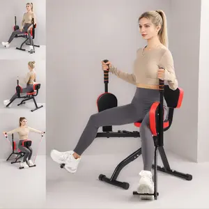 All-in-One Home Gym Station Hip Abductor Adductor for Glute & Thigh Training Adjustable Olympic Weight Bench with Squat Rack & Workout Guide for Home Gyms